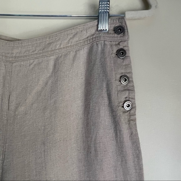 Liz Claiborne 100% Linen Wide Leg Side button Pants Size 10 - Picture 3 of 6